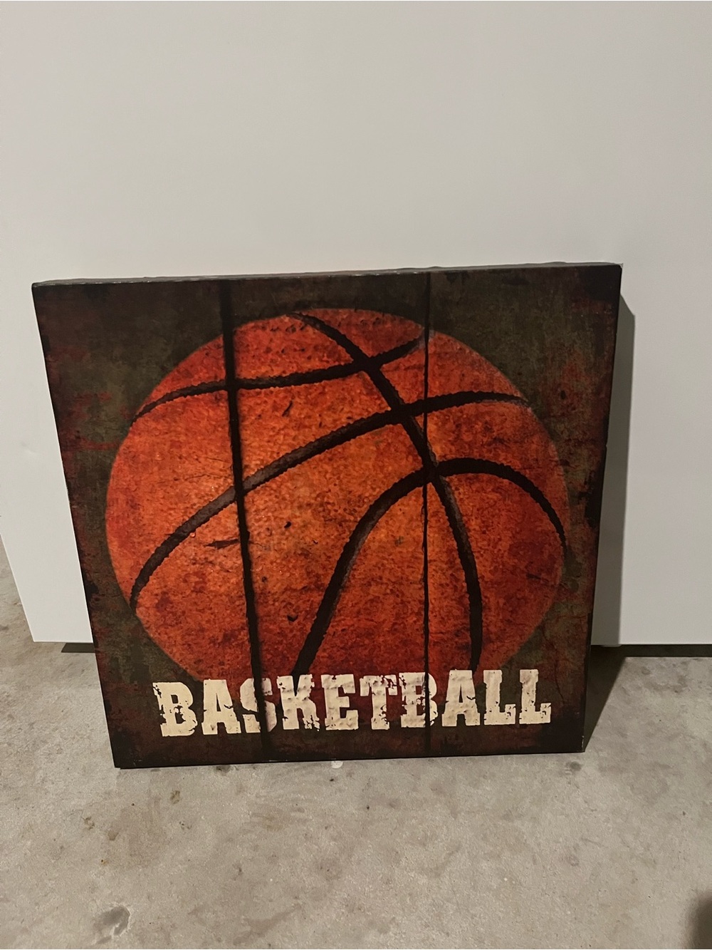 Basketball Wall Art Canvas in Orange by